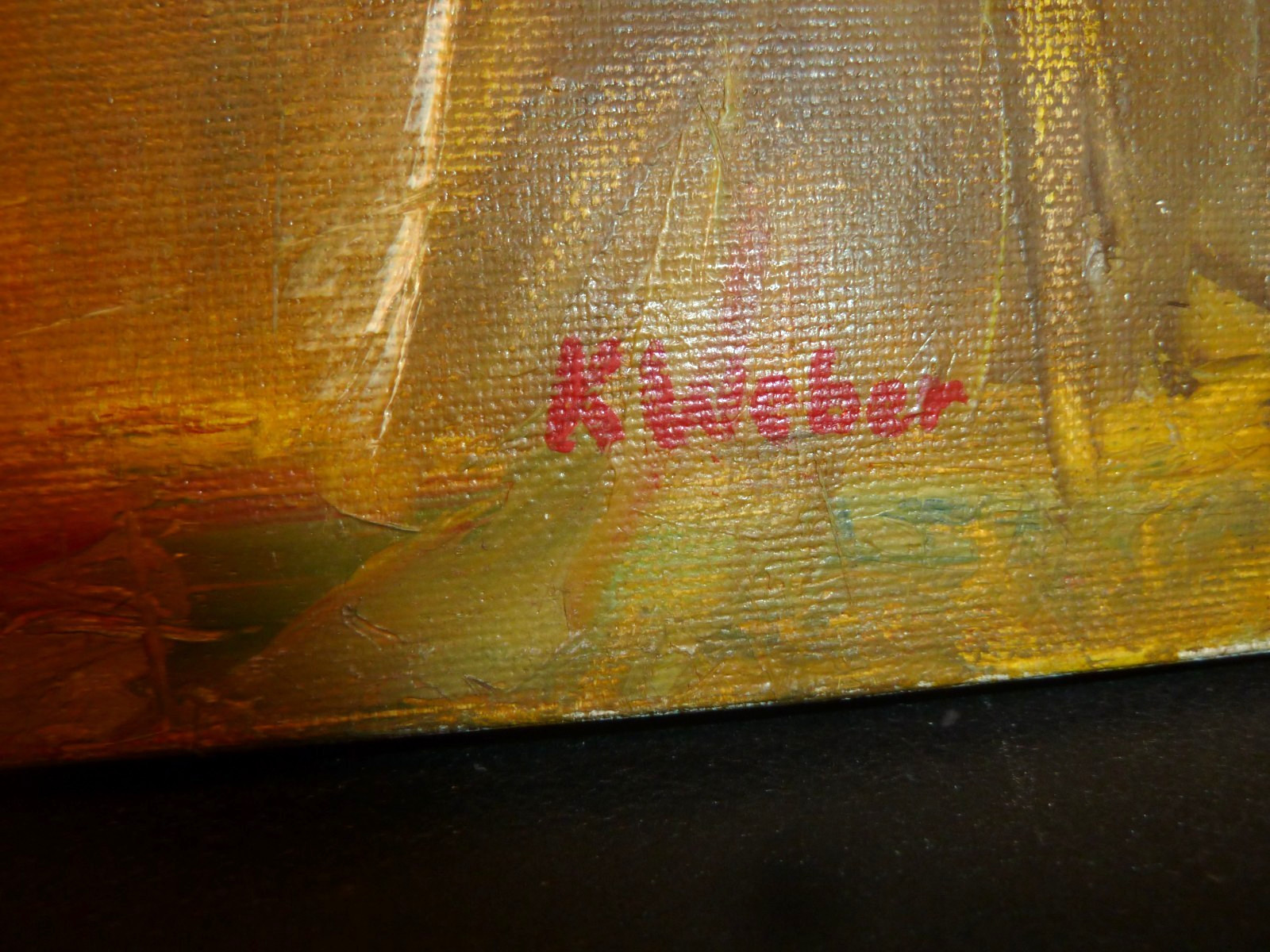 Original German Expressionist Oil Painting by Kurt Weber (c.1950’s)
