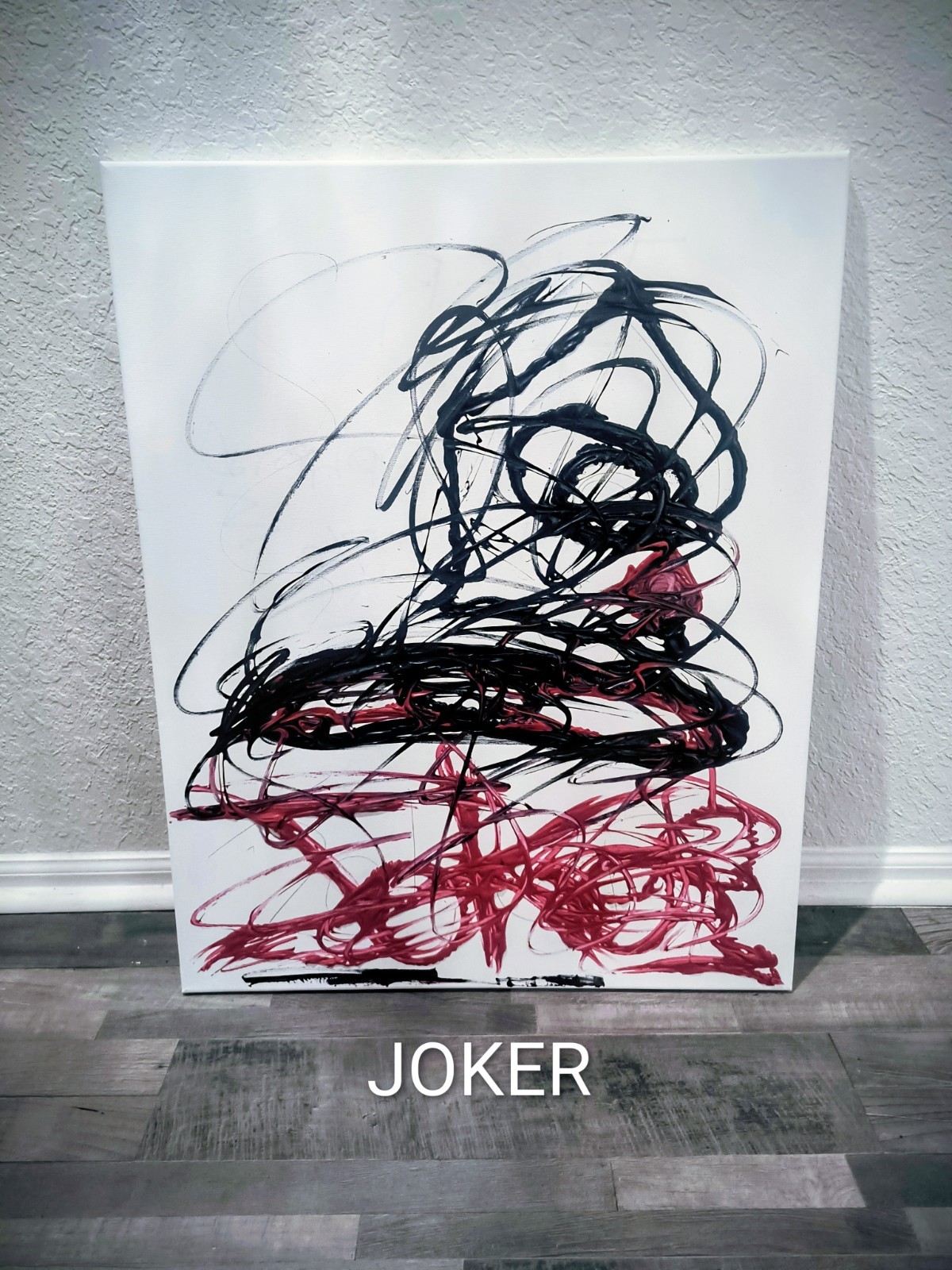 Trey Coppland, Joker Abstract Canvas Painting, 24+30 in, 2026, Signed