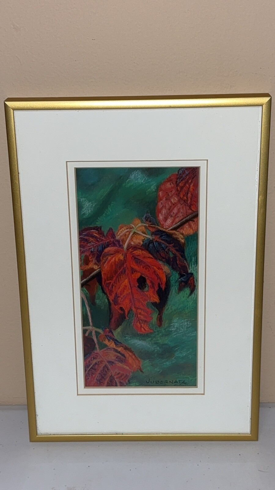 Mary Judernatz Pastel Painting «Blackberry Leaves» by Oounkshaw Art Gallery