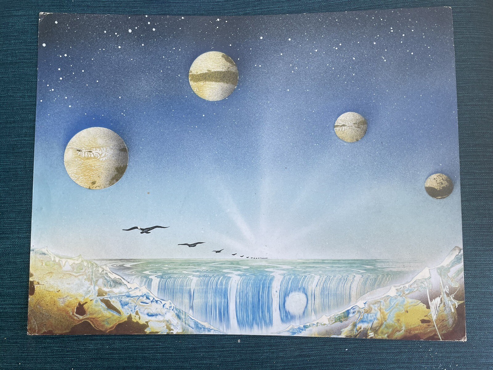 1970/80 Spray Paint Art – Aerosolgrafia Planets Signed