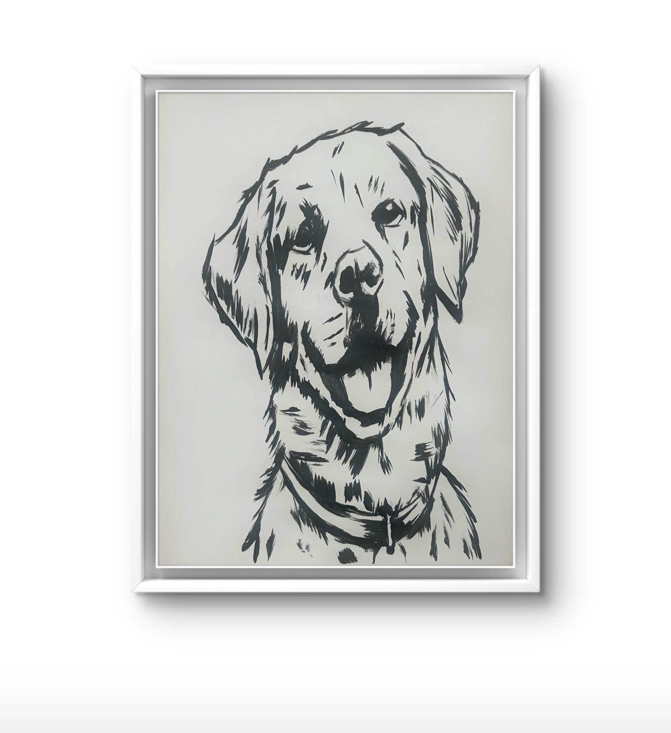 Original Abstract Dog Painting Acrylic 14×11 paper Modern Wall Home Decor Pets