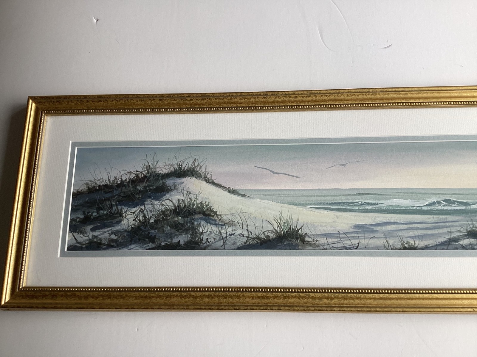 Gerald Robillard Rhode Island Artist Long Ocean View Watercolor