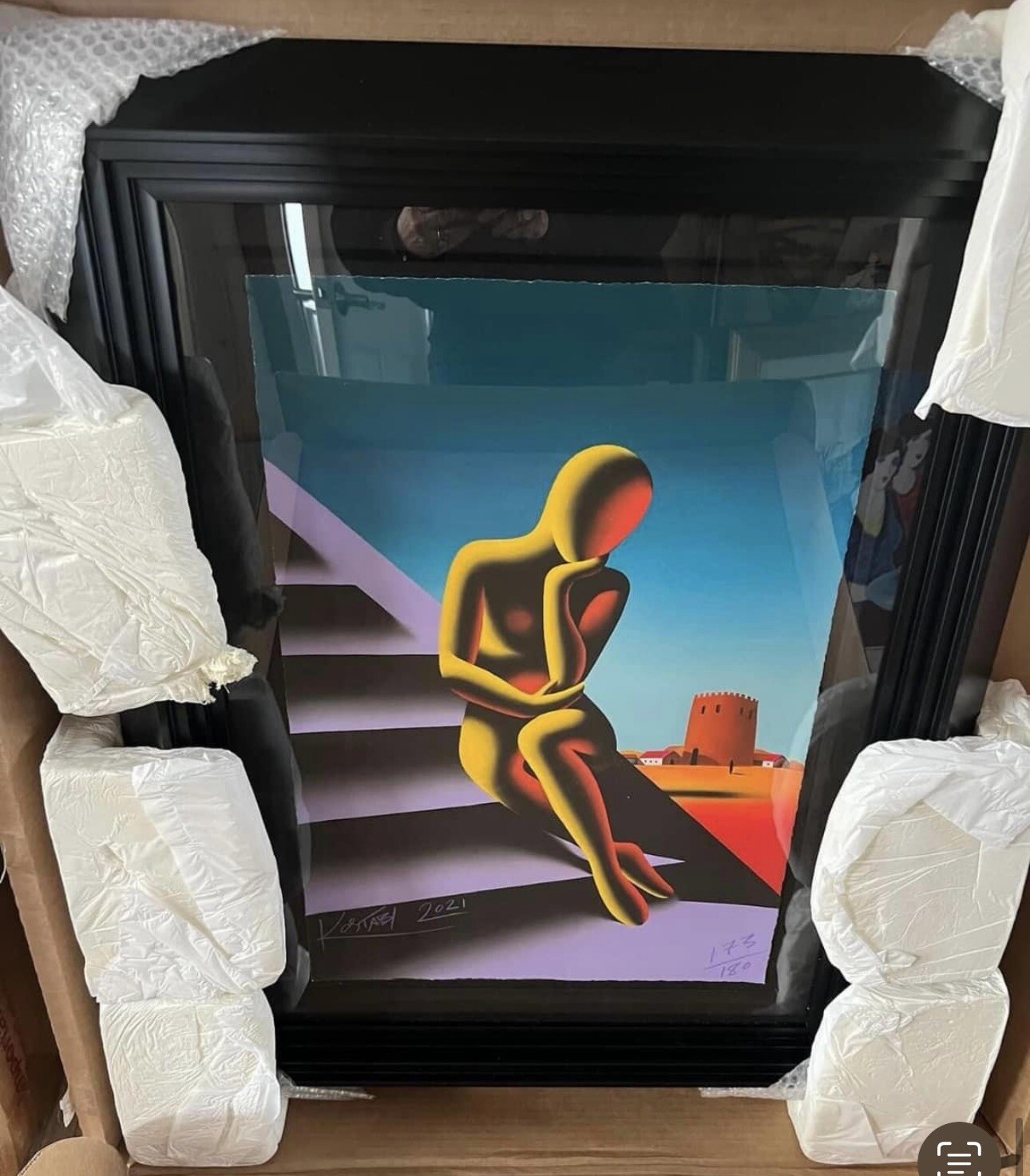 Mark Kostabi Hand Signed Giclee «Metaphysical Meditation»