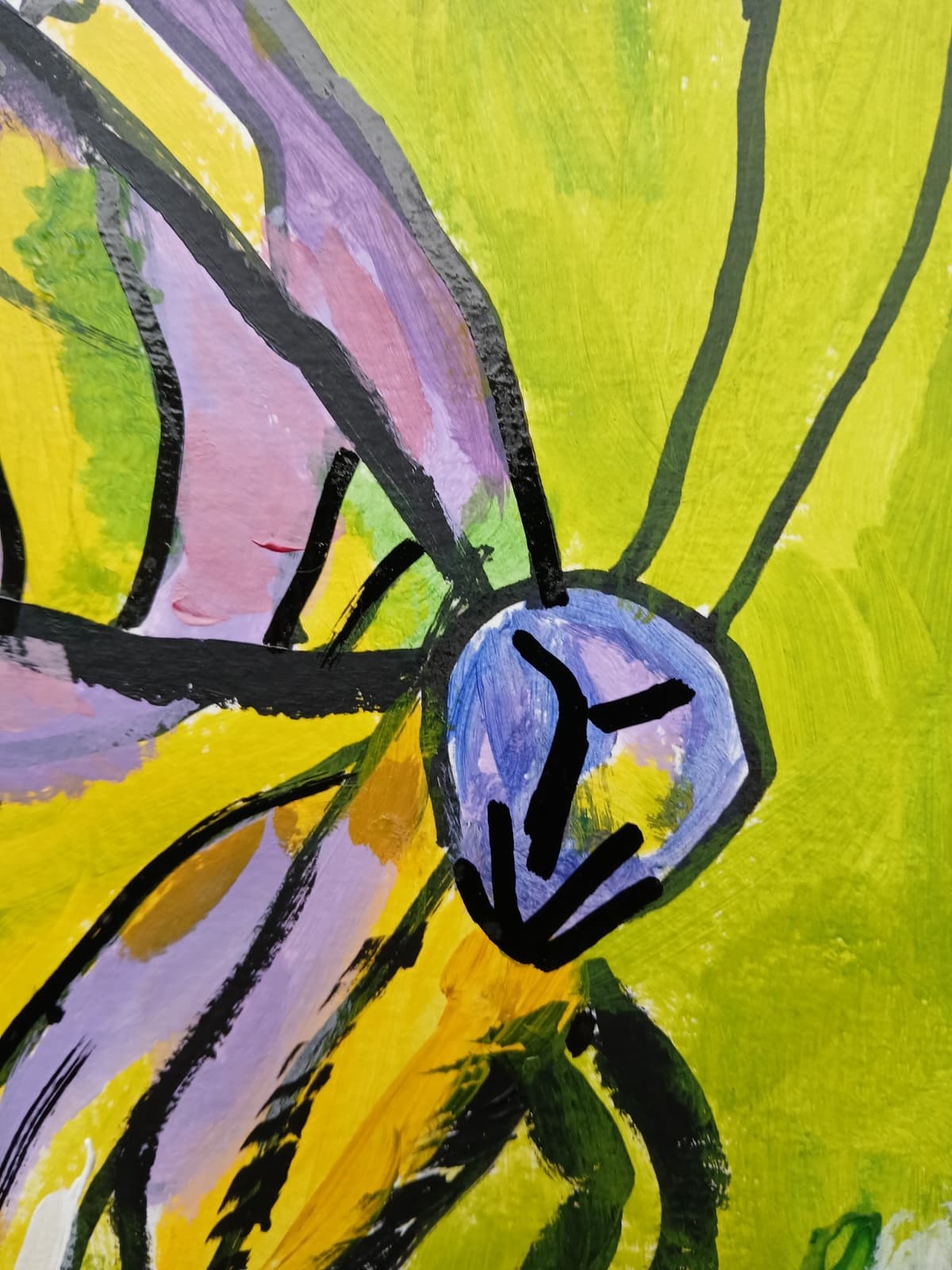 Abstract Expressionism 11×14 Dragonfly Days Colorful Painting Modern Street Art
