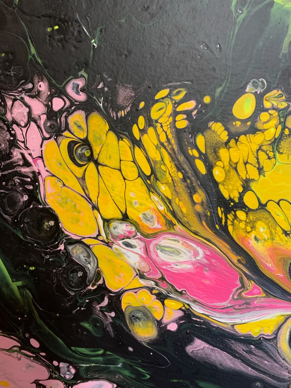 Floral Acrylic Painting – 16 X 20 Inches – Pink And Yellow – Original