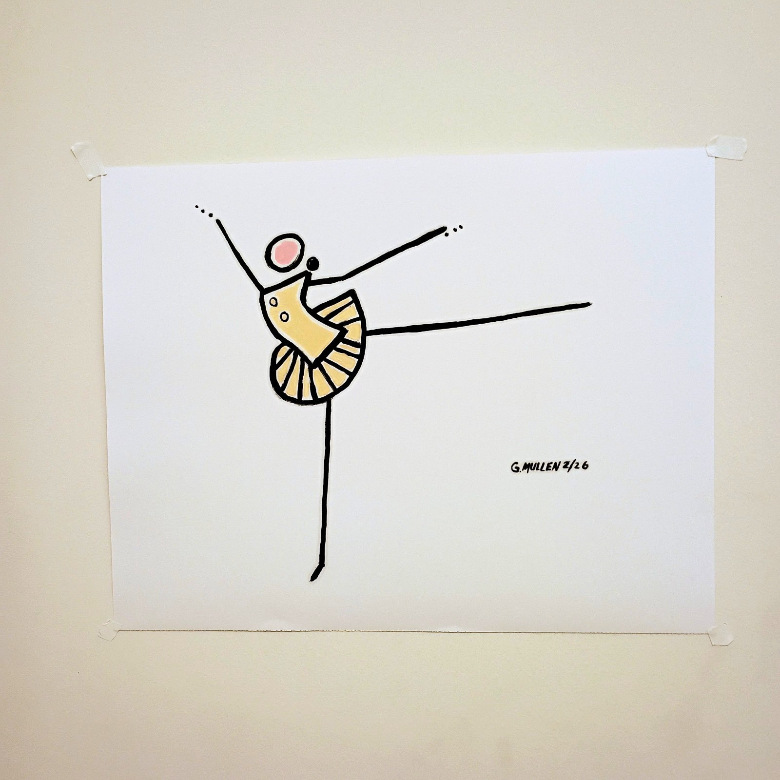Original Ballet Dancer 11×14 Acrylic Paper Abstract Modern Art