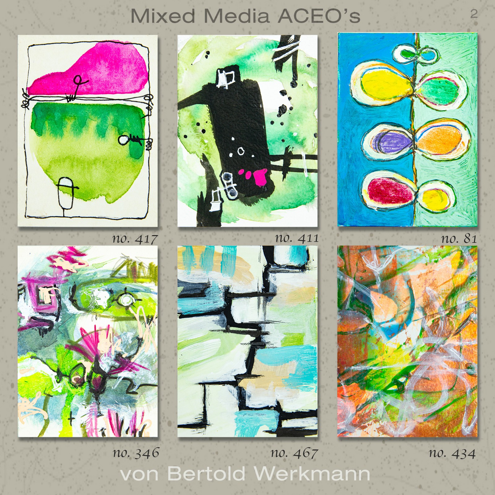 Original painting ACEO miniature OOAK modern art unique trend abstract No. 774