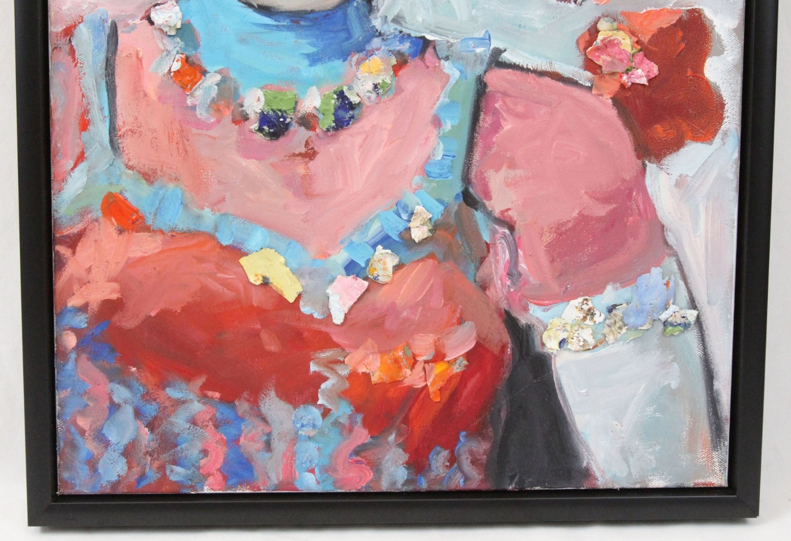Corinne Galla 16×20 Oil Painting Portrait Mardi Gras Woman Unique Collage