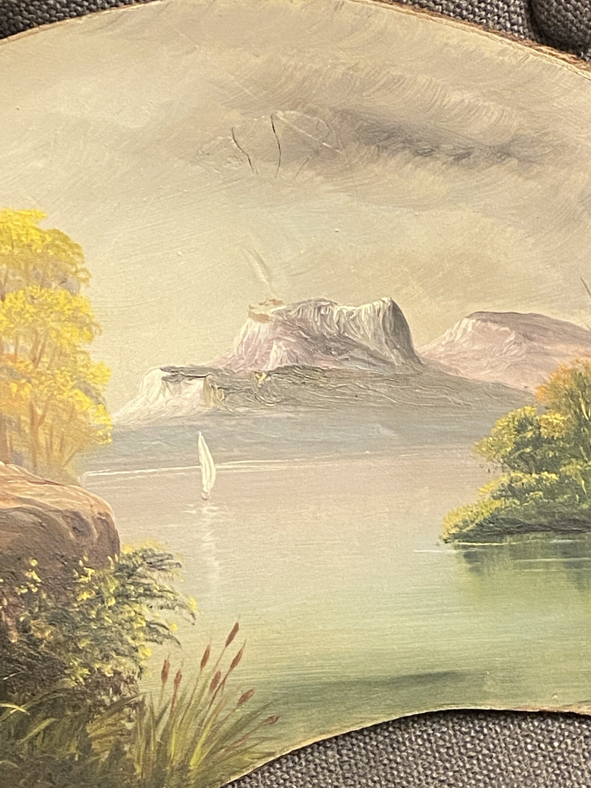 Antique California Painting Autumn Landscape Orange-wood 1938 Signed Percival