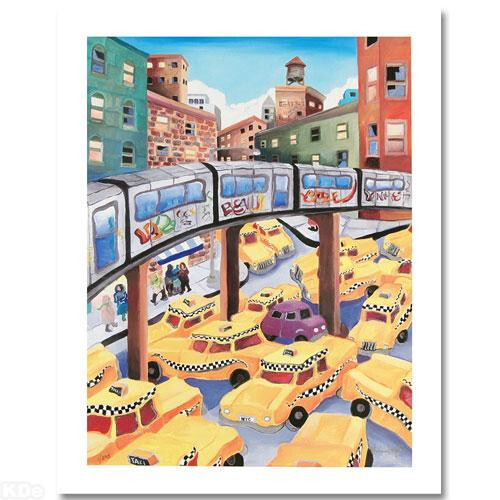 Linnea Pergola «New York Taxi» Giclee on Canvas H/S w/coa 33/295
