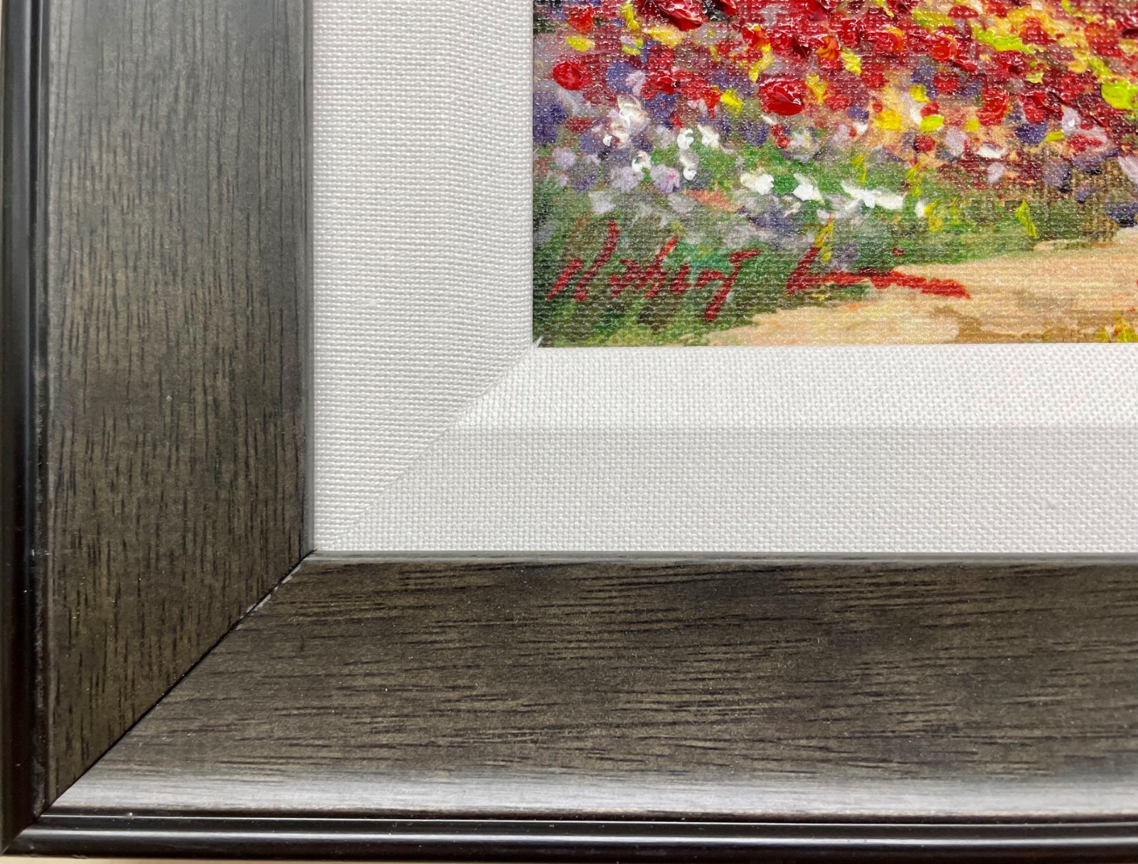 Robert Lui «Path by the Poppyfield» Signed &Embellished Impressionist Giclee Art