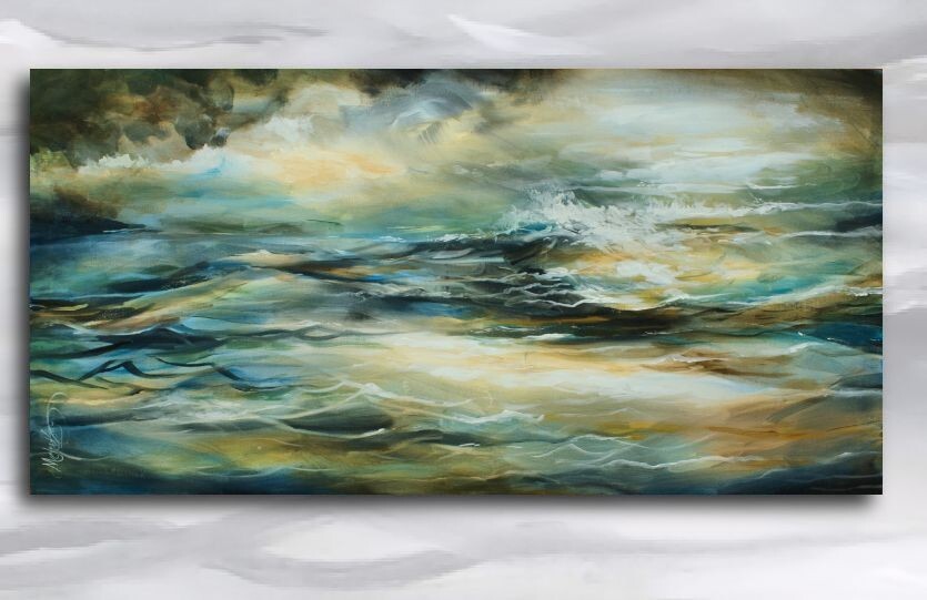 Painting expressionist modern contemporary original Art Mix Lang cert. unique
