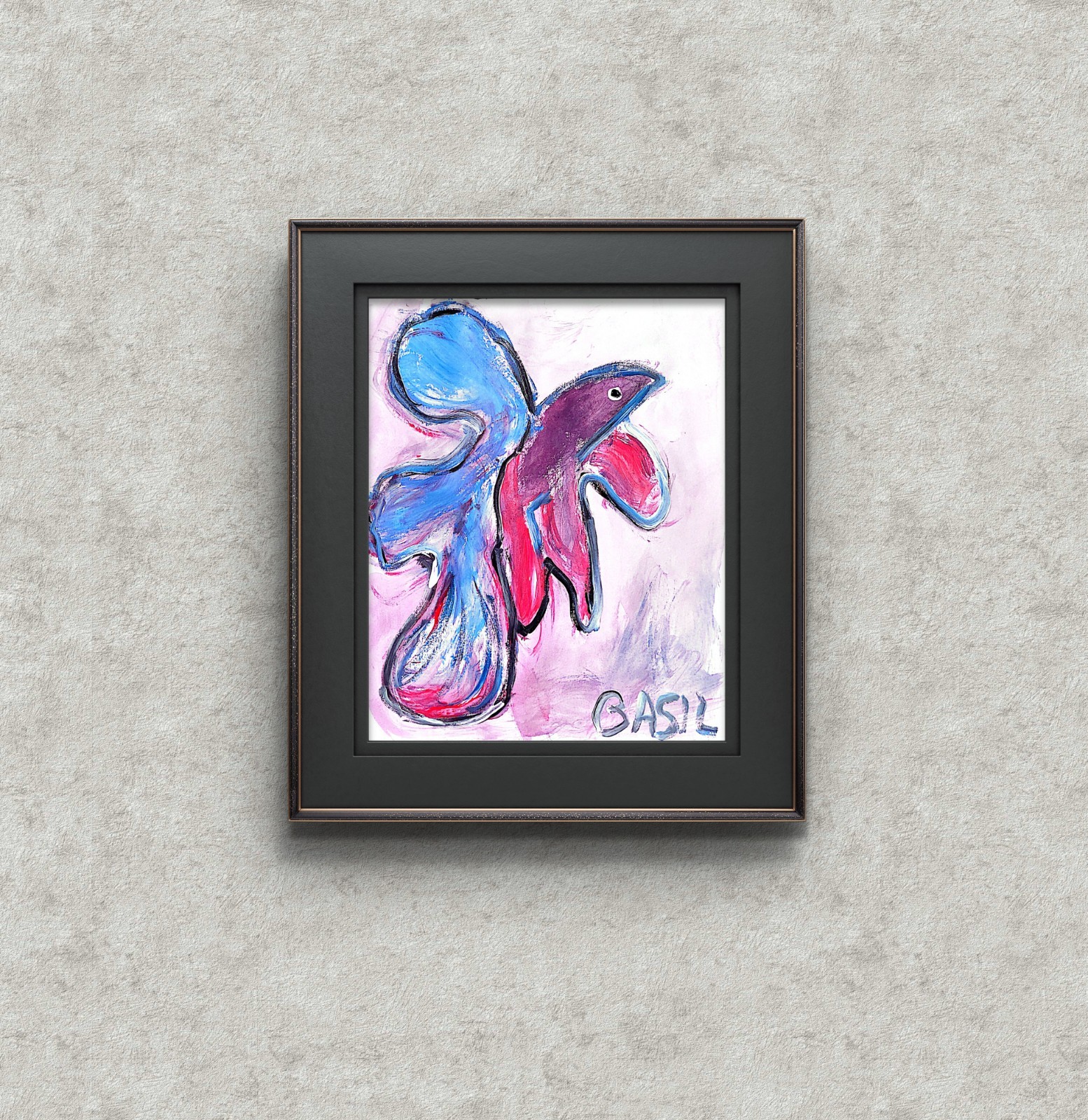 Angel Fish Colorful Neo Expressionist Original Paper Wall Art