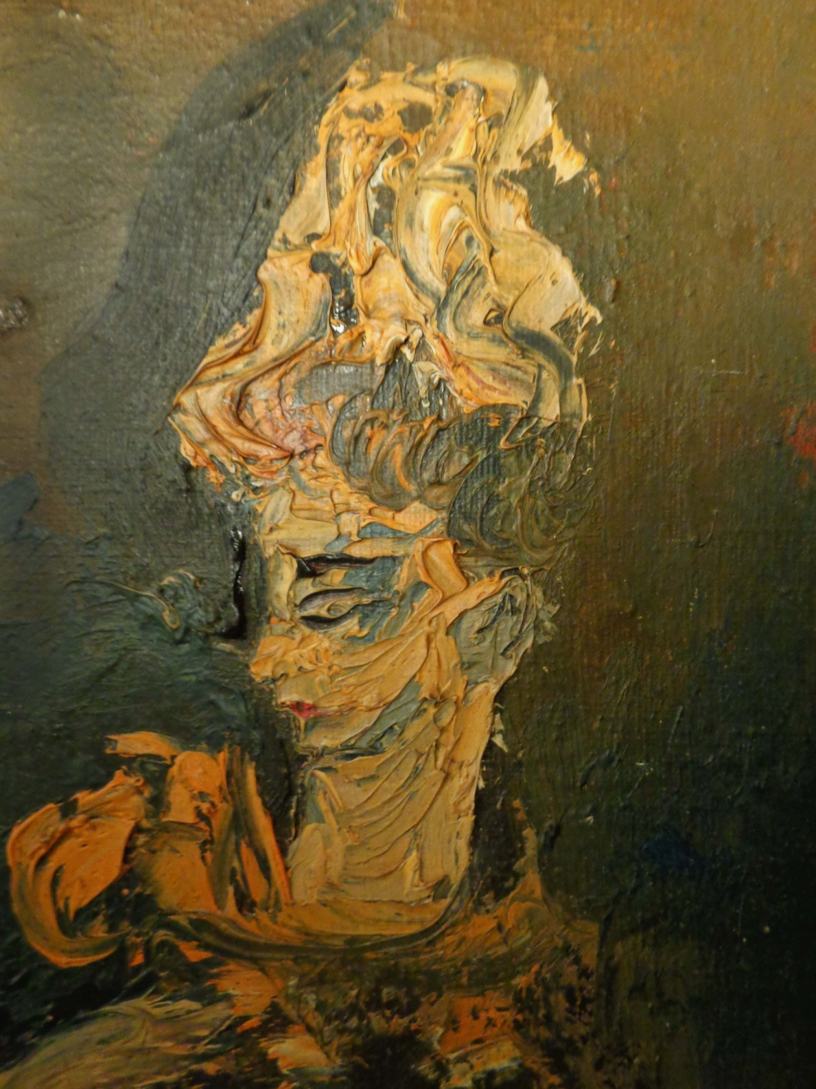ANTHONY TRIANO (US 1928-1997) MID-CENT SGND HVY IMPASTO O/B CAN-CAN DANCER, FRMD