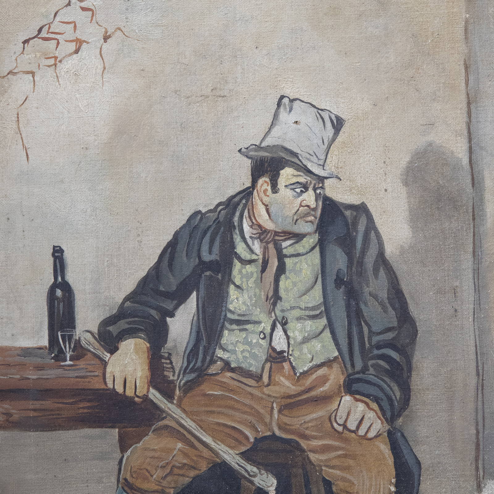 After Fred Barnard – Framed Early 20th Century Oil, Bill Sikes and Bullseye