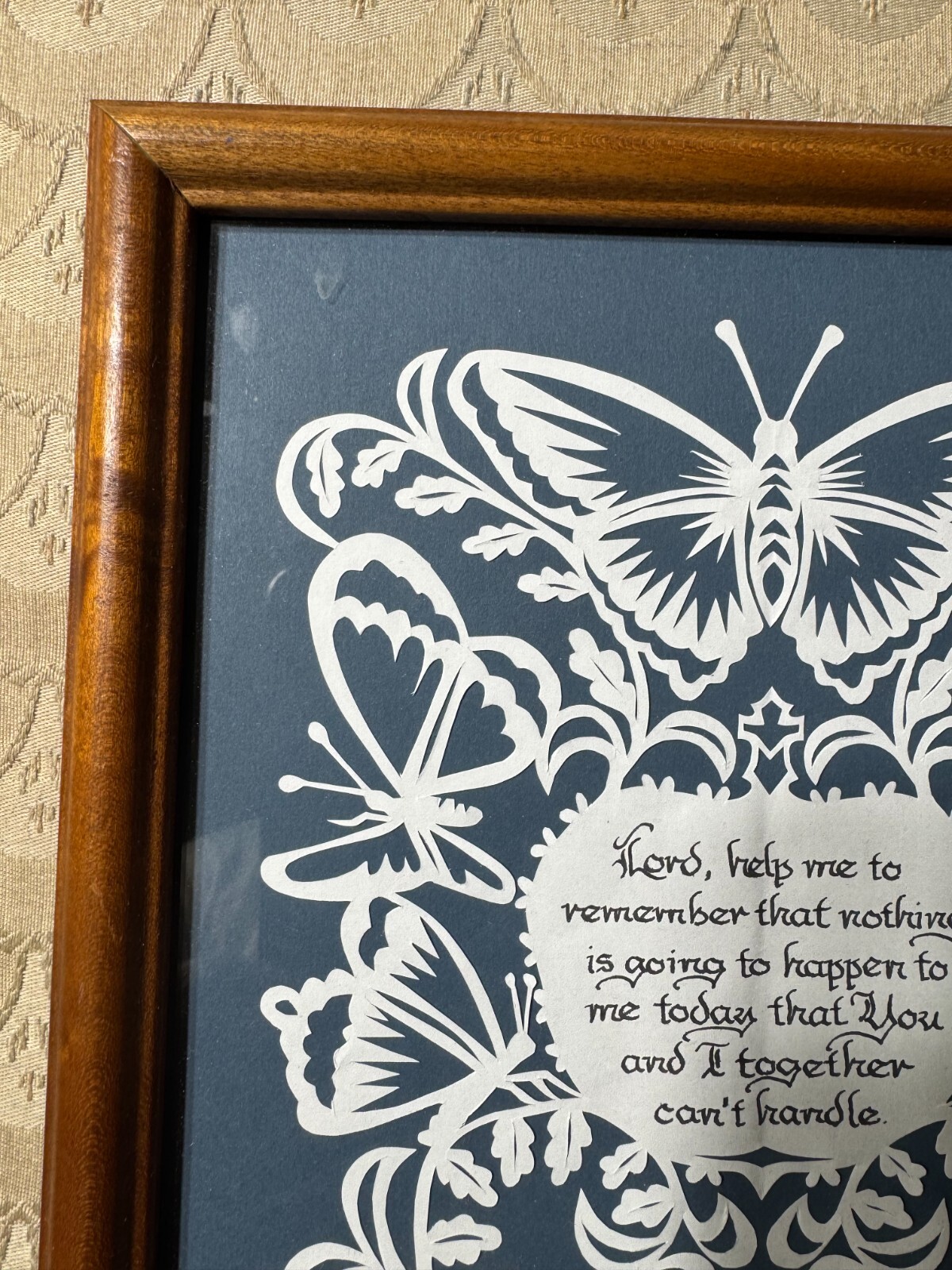 Trudy Kauffman Scherenschnitte «Lord Help Me…….» Folk Art – Signed/Framed