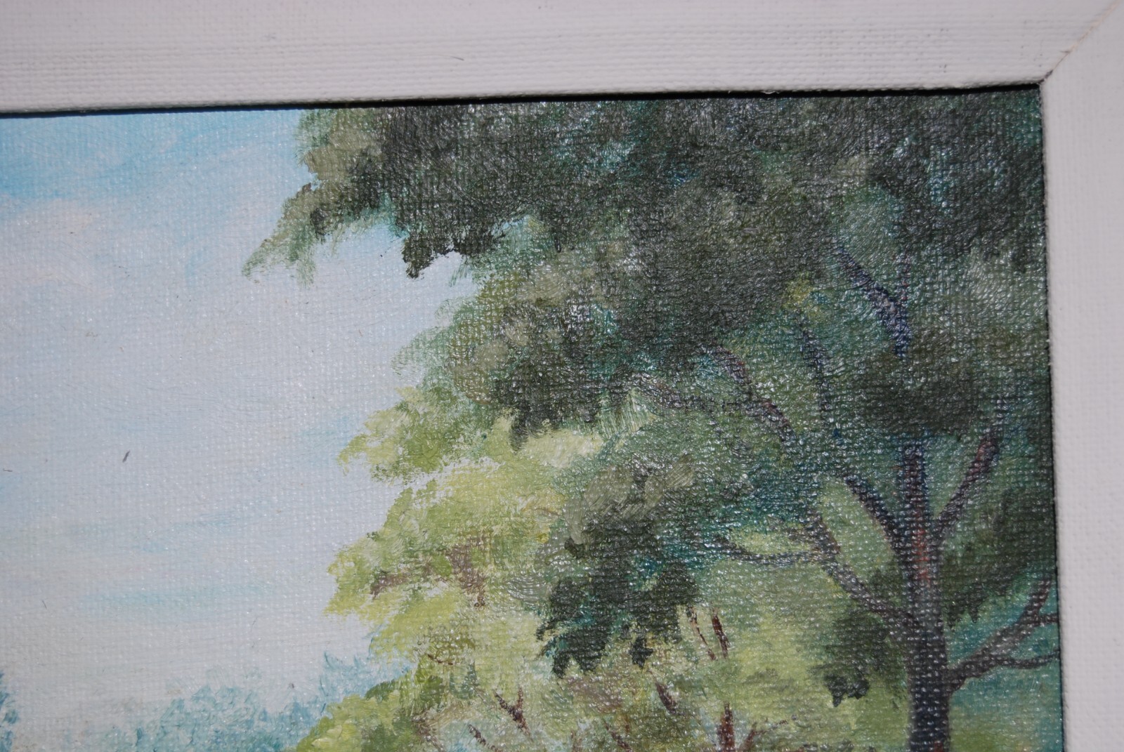 SIGNED FRAMED OIL BURNSIDE BRIDGE MD COUNTRY LANDSCAPE SCENE ARTIST MARY CARRILL