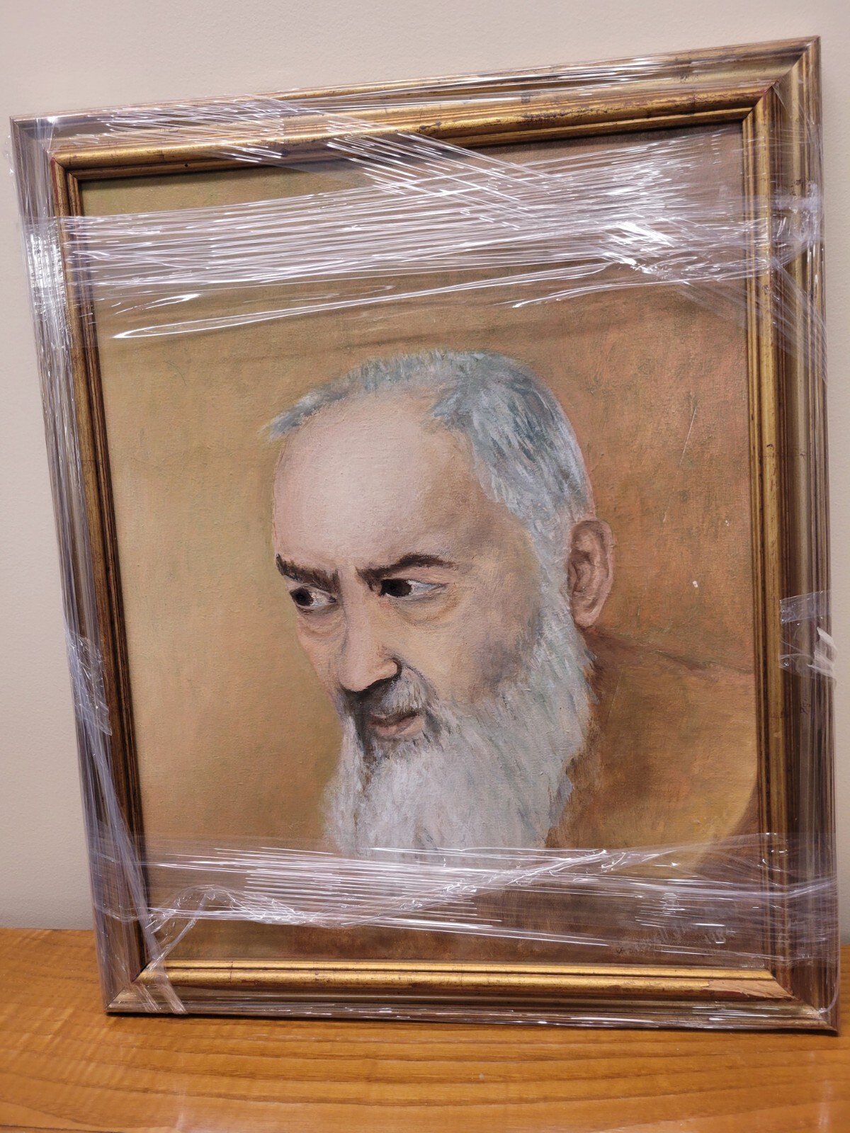 «PADRE PIO» By Signed Framed Oil on Canvas 16×20