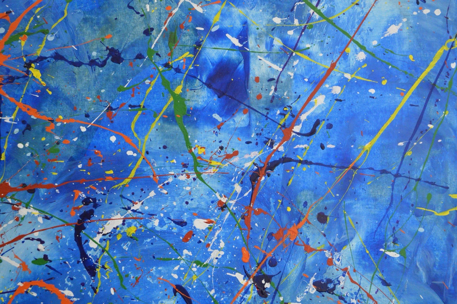 Jackson Pollock Style Giant Canvas Painting 81”X62” (6 Foot 9 inch) Abstract XXL