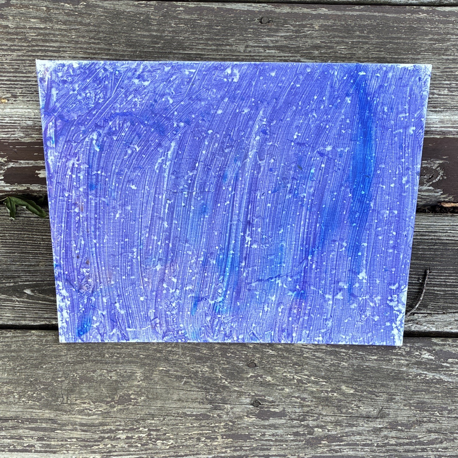 Blue Abstract Painting on Canvas, Small Unframed Single Piece