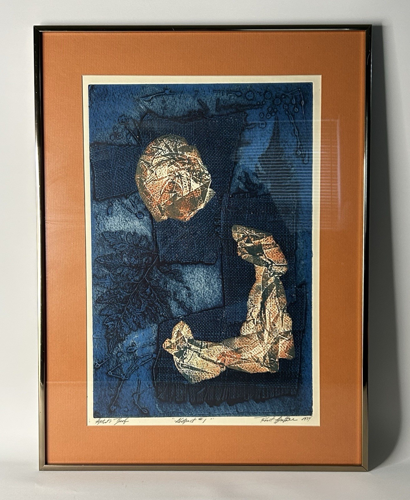 Vintage Robert Crabtree Lithograph Artist Proof Abstract #1 Framed Signed 1974