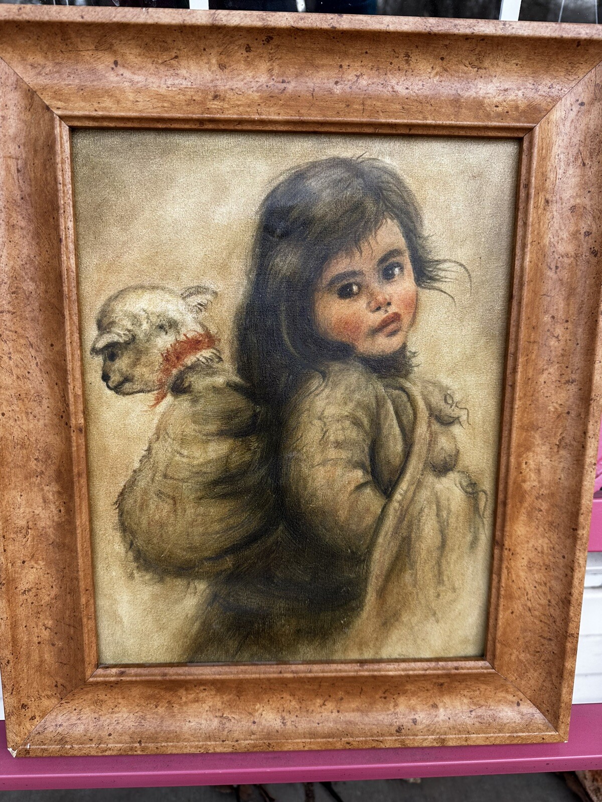 Central/South American Girl Original Oil Painting By Amateur Artist Dina Vega ￼