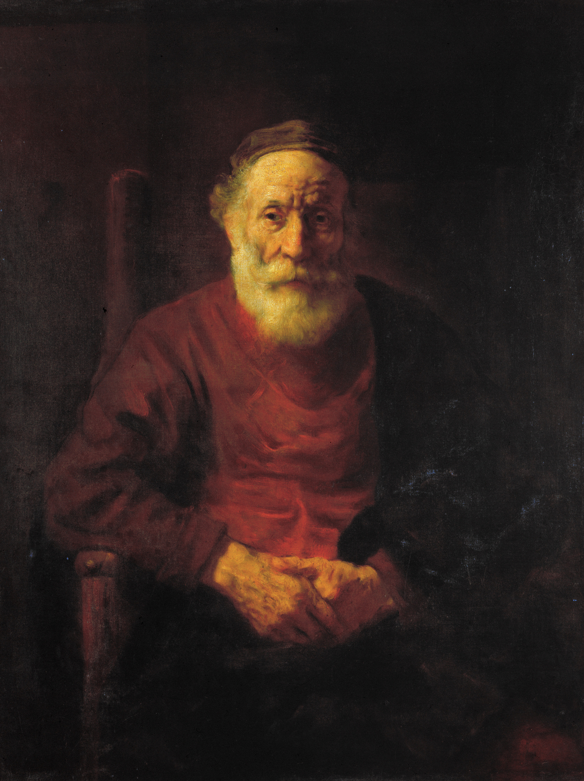 Oil Painting repro Rembrandt Portrait of an Old Man in Red Dutch