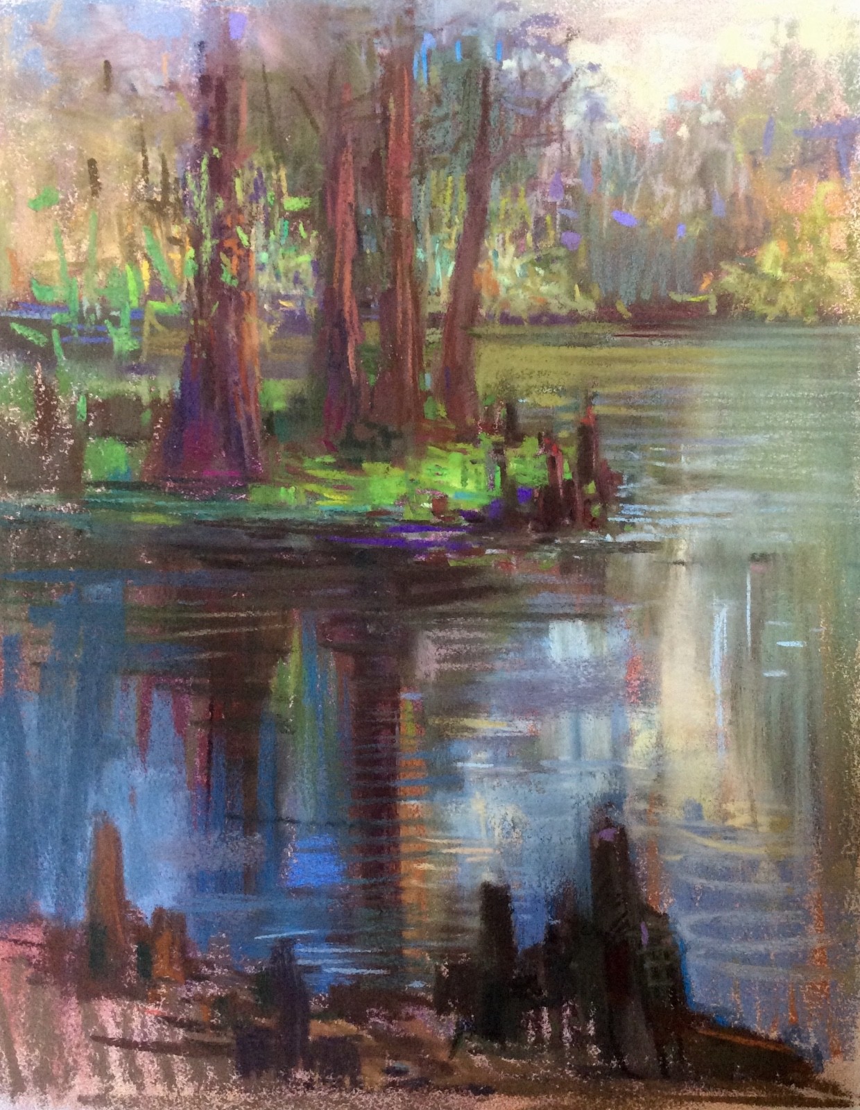 Original Florida Landscape Pastel Suwannee River Rum Island Blue GinnieSprings