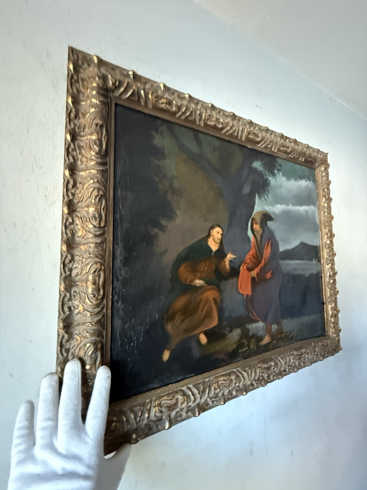 IMPORTANT 18TH CENTURY ANTIQUE RELIGIOUS JESUS CHRIST OIL PAINTING OLD GOD 1700s