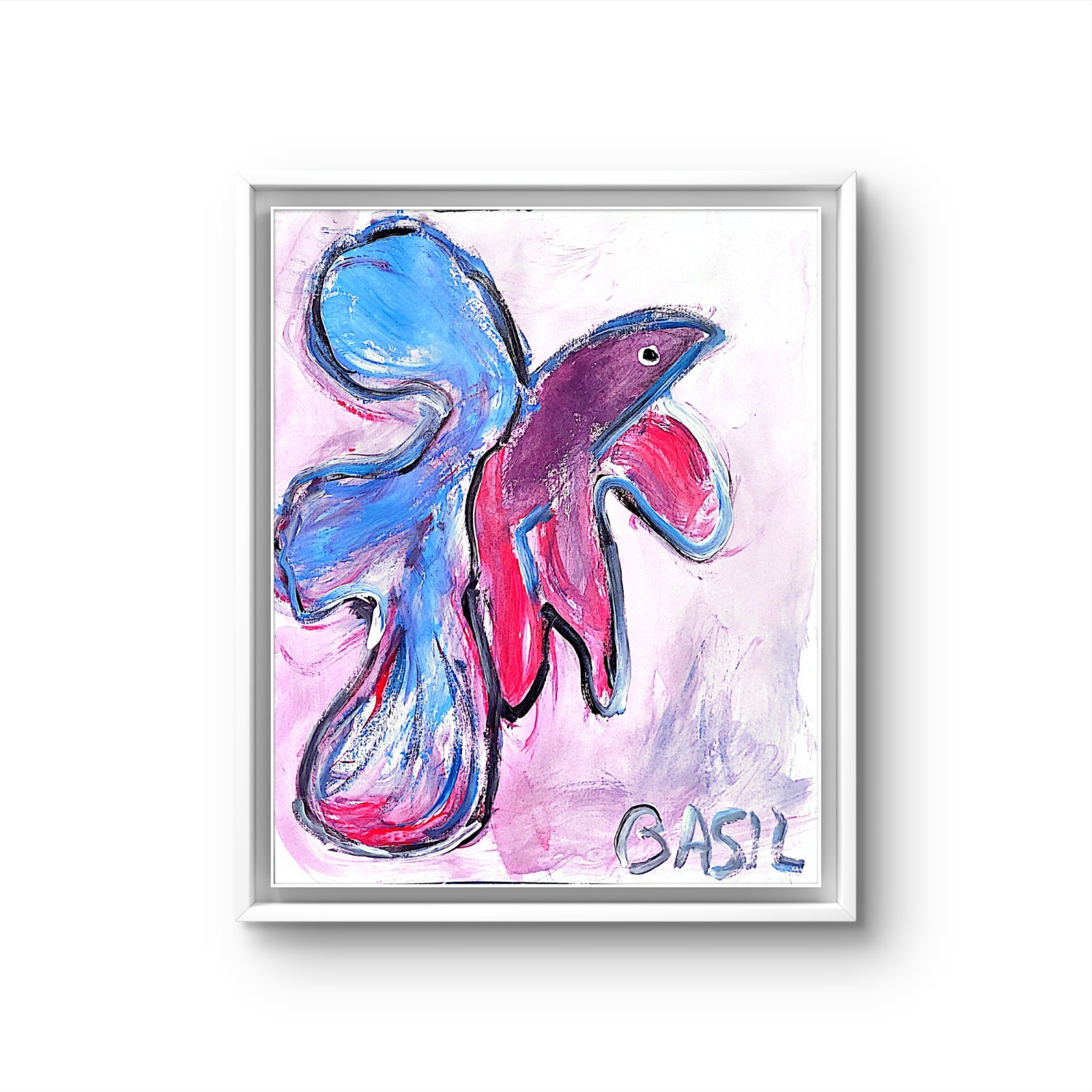Angel Fish Colorful Neo Expressionist Original Paper Wall Art
