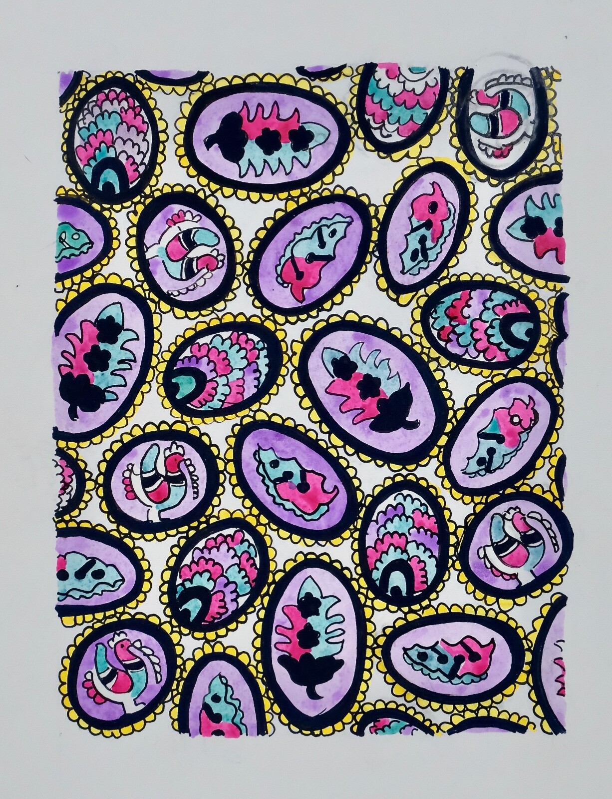 Testemale Atelier – Original Painting – Guazzo – Fabric Project 268