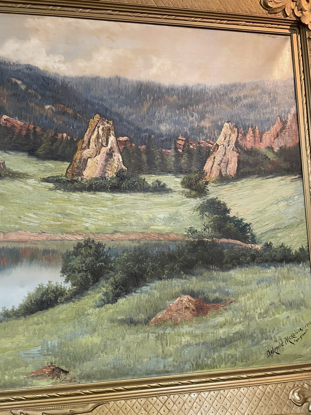 Rare Large Colorado Mountain Scene DeArnold-McKelvie 1913 Greeley History 8′ x 4