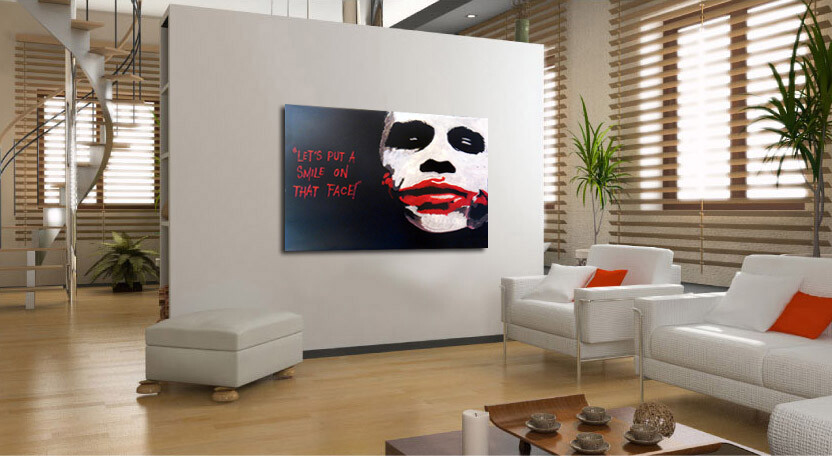 Oil Painting on Canvas Art – The Joker- Batman – Heath Ledger 100% HAND PAINTED*