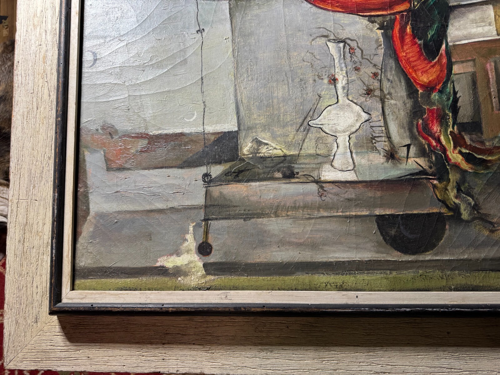 Large William Hugh Ferguson (1905 – 1985) «Abandoned Flower Cart» Oil Painting