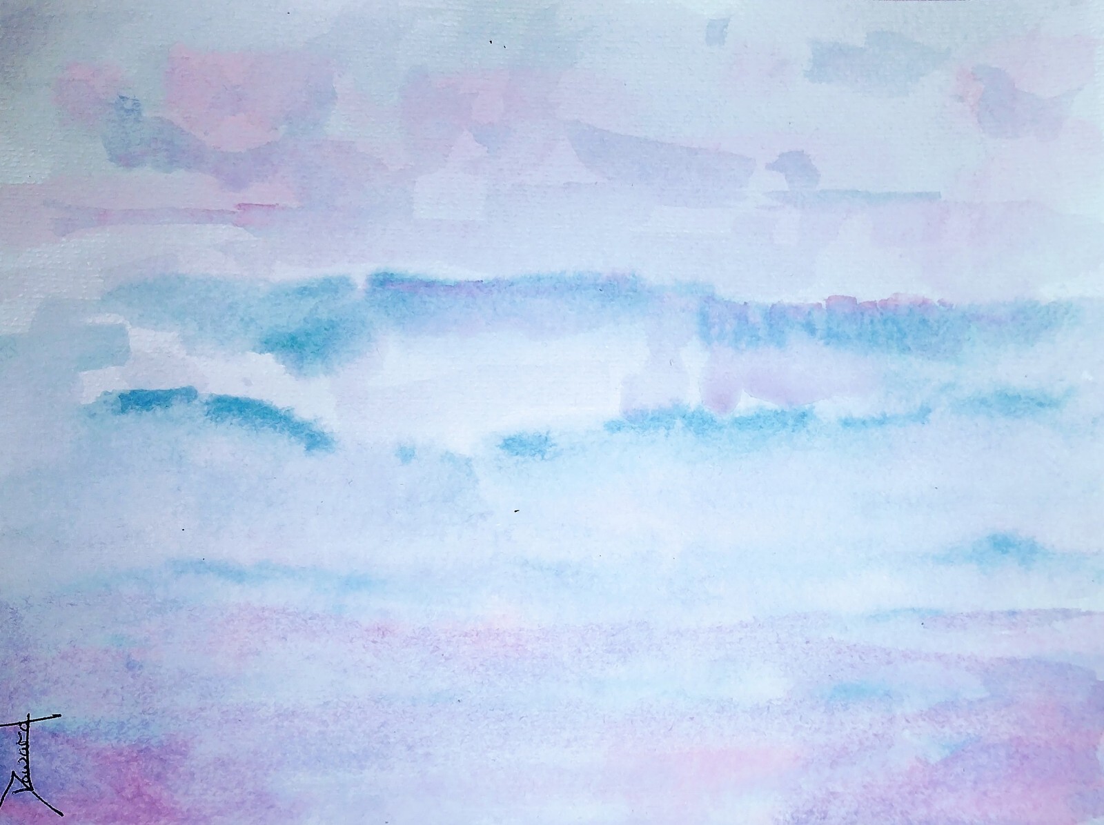 Original Seascape «One» 8.5×11 watercolor Hand Painted and Signed
