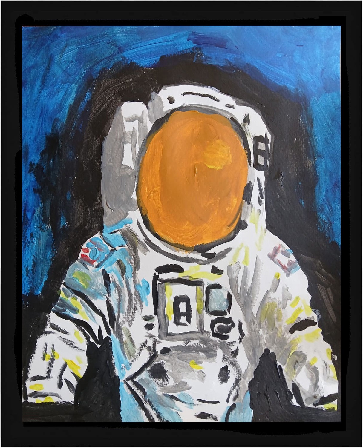 Expressionism/Abstract 11 x 14 Astronaut Signed Colorful Street Art Painting