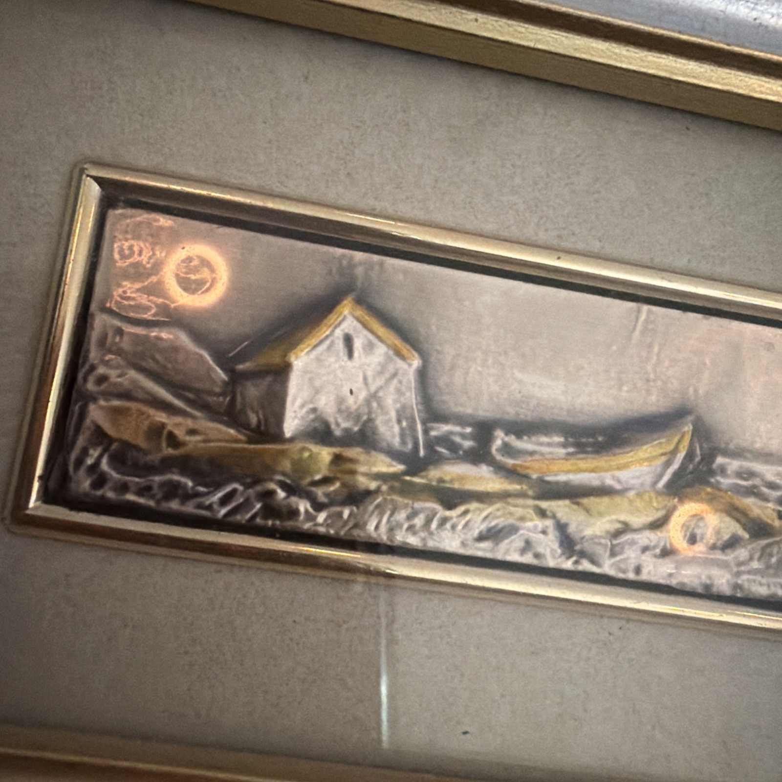 2X -VTG «925» Sterling Silver Framed Wall Plaque by Zeta Studio D’Arte Co. Italy