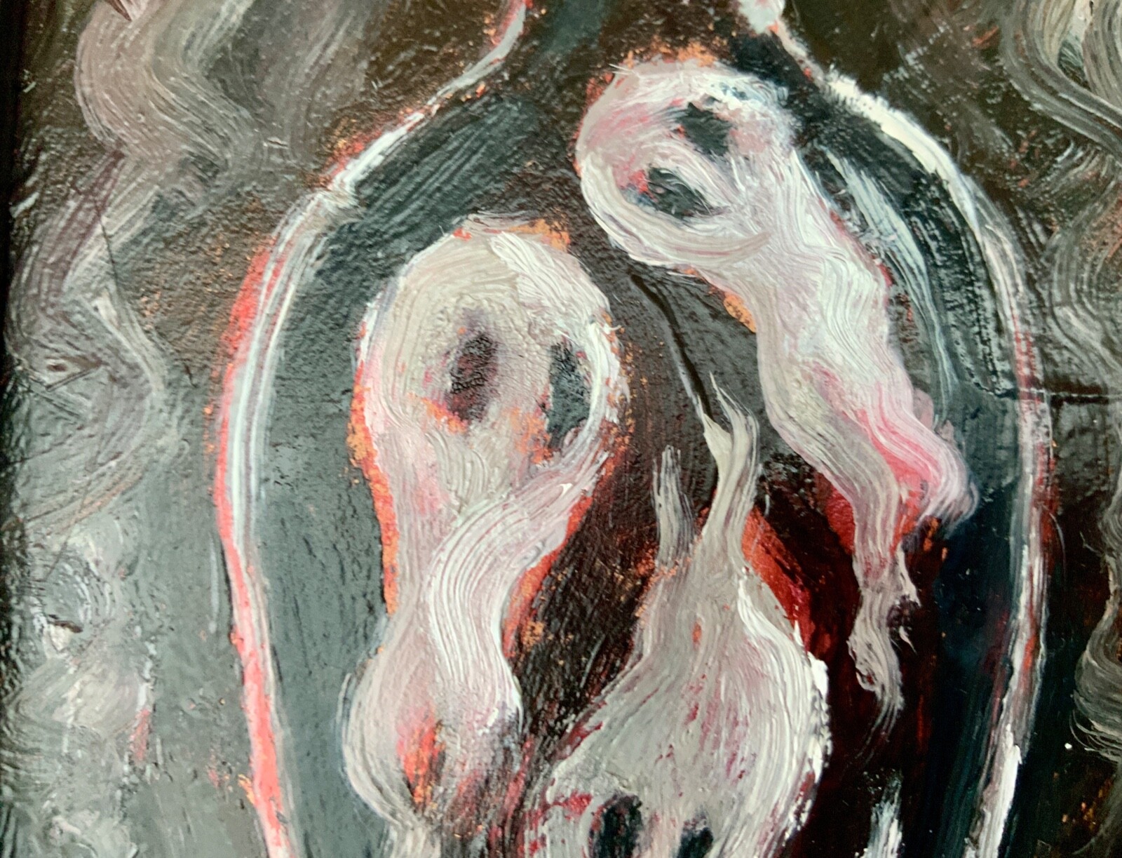 Original Art Ghost Painting Spook Framed 6.5×8.5″ Oil Painting Spooky Artwork