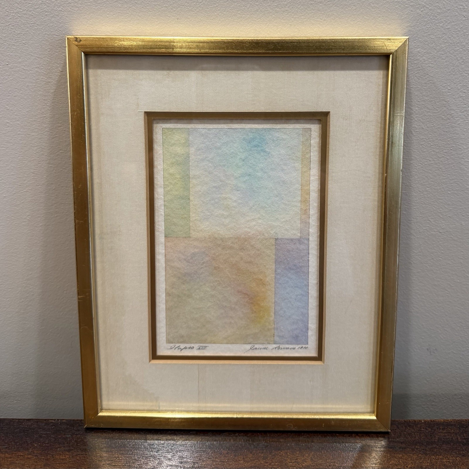 Vintage Jaime Romano Framed Watercolor Painting 1971 Ilapso XIII 9.25” x 7.5