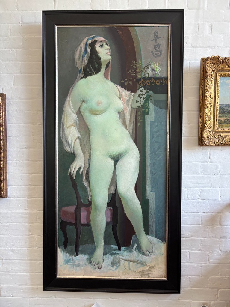 William Crosbie, Phoenix, Nude, Large Scottish oil painting Egyptian Beauty