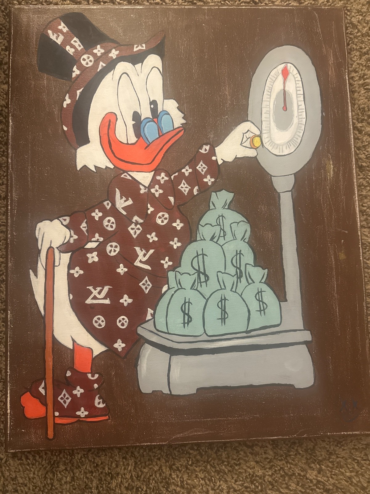 A duck from bugs bunny paintings on canvas