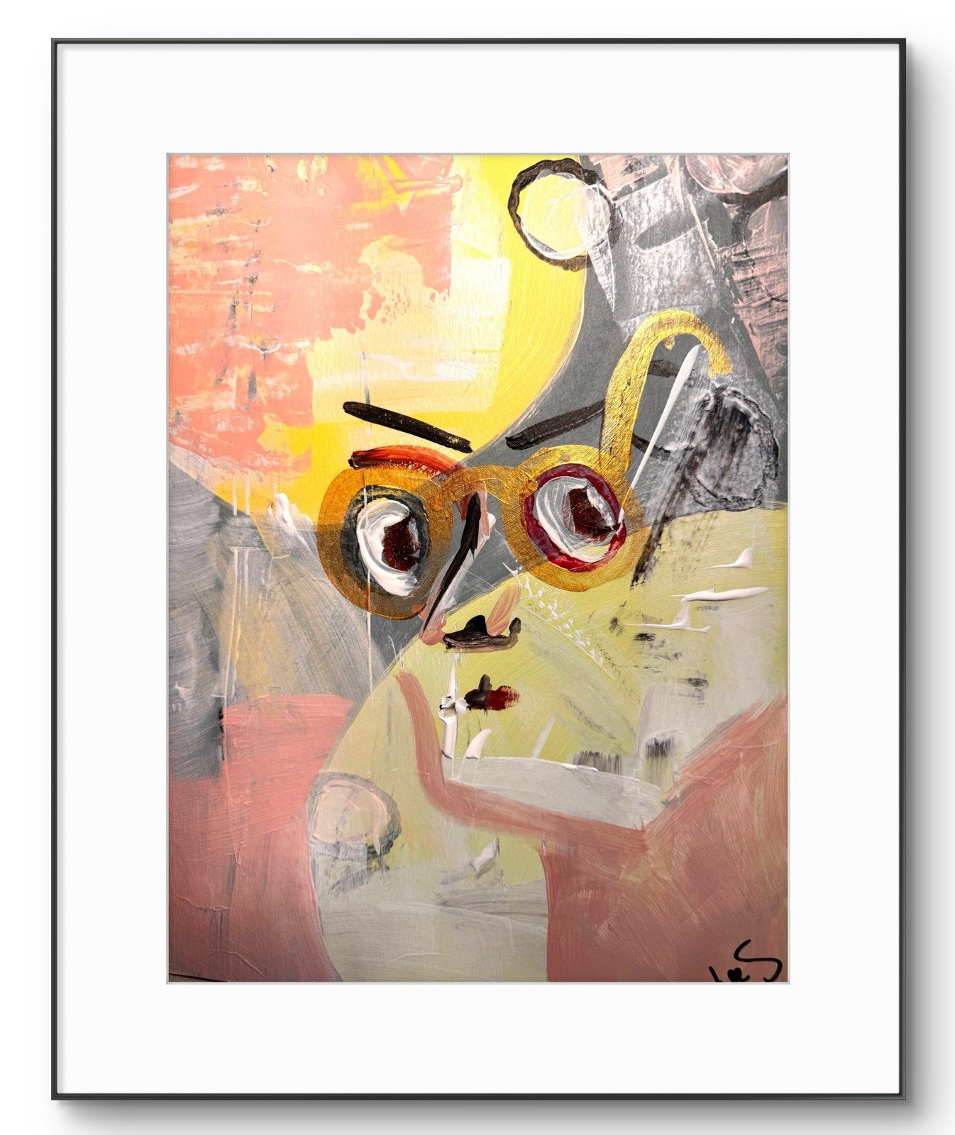 Original Art Looking at You 9×12 Heavy Art Paper Expressionism Abstract Colorful