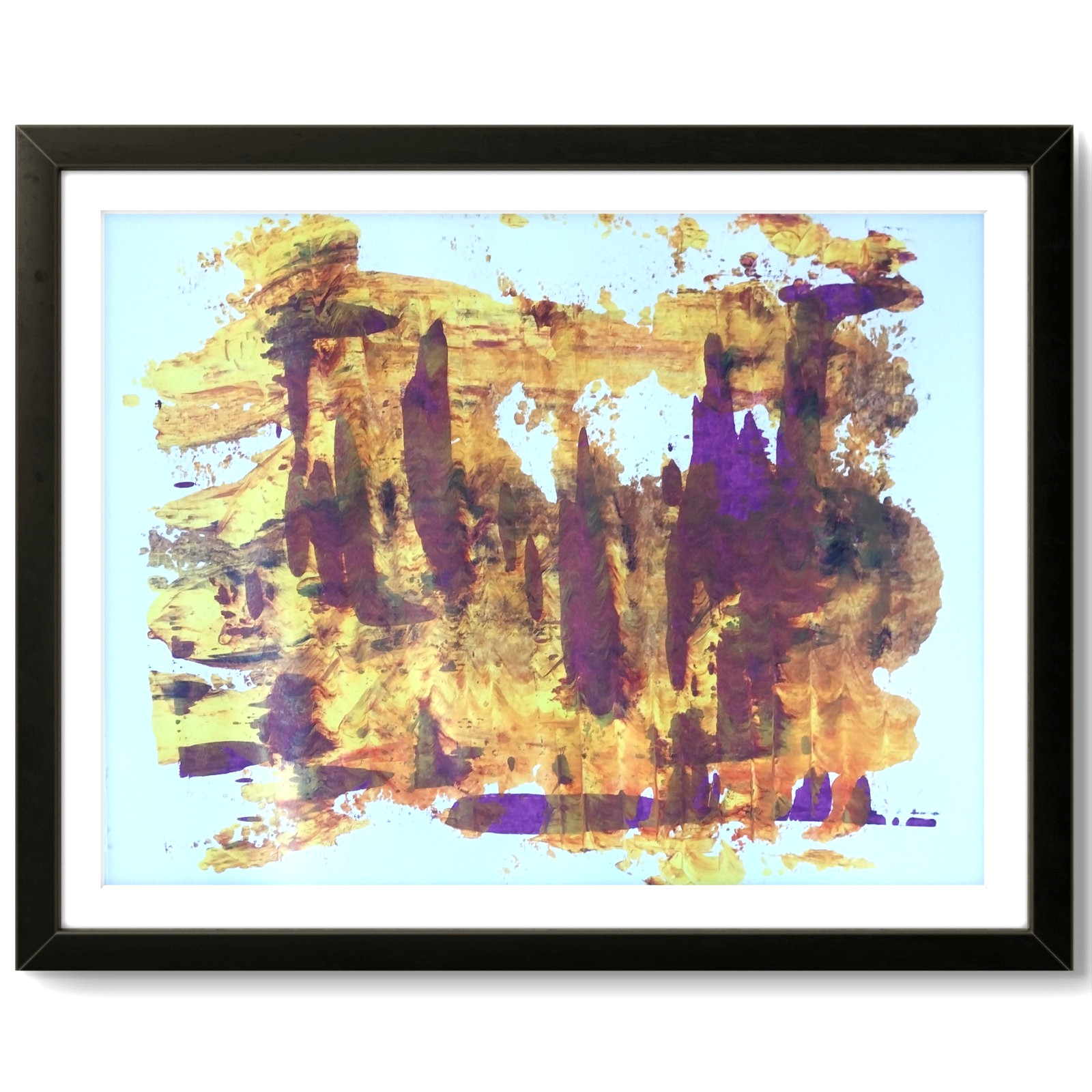 Purp Trees 11×14 Abstract Expressionistic Original Signed Paper Acrylic BACH