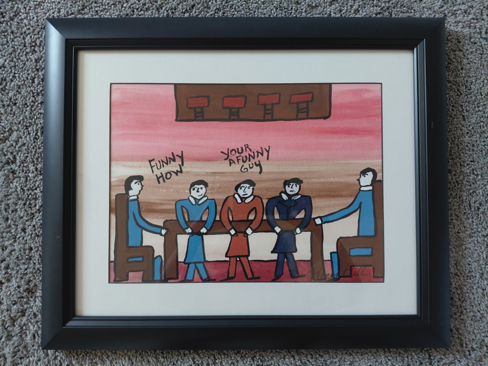 Henry Hill Original Signed Painting Goodfellas Framed & Matted 22×18” Mob Art