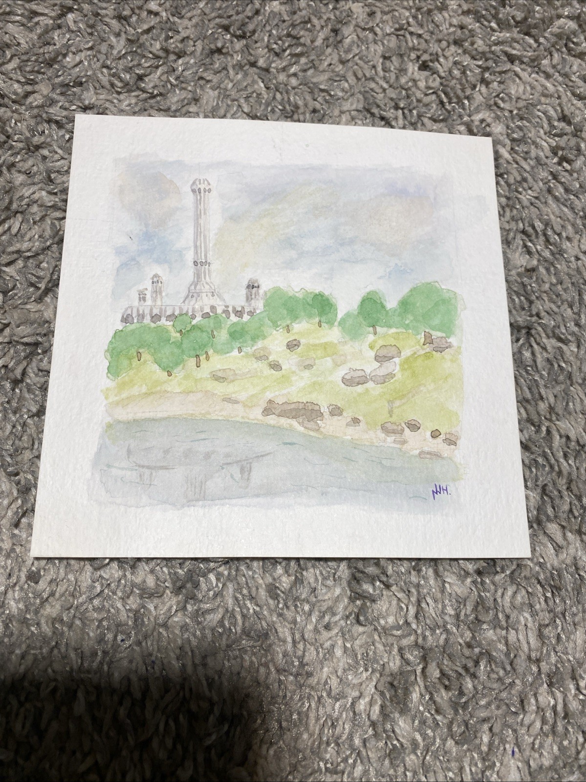 The Imperial City By Nicholas Hagen Original Watercolor 6×6 Paper