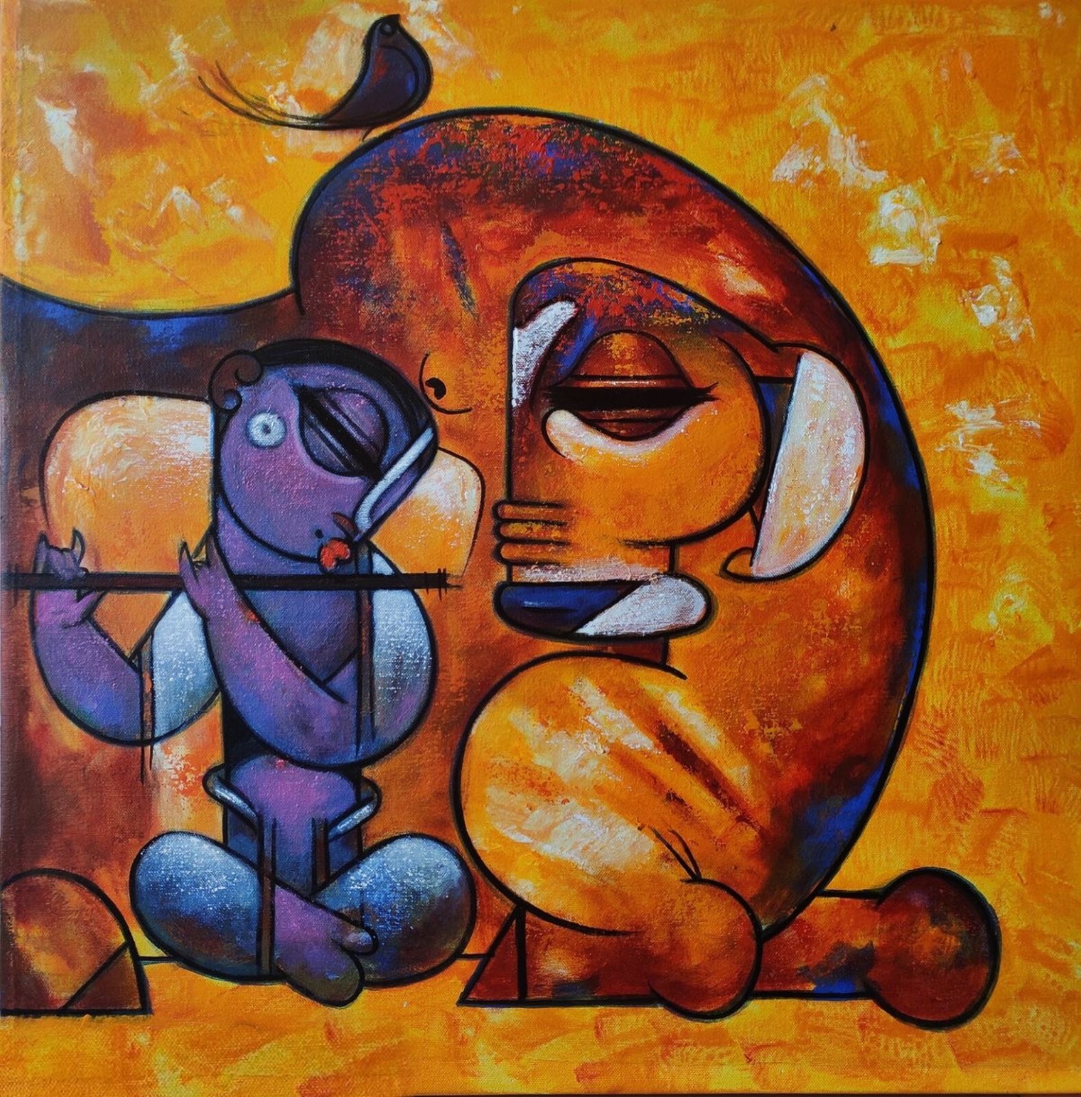 Lord Krishna | Handmade Painting | Cotton Canvas | Acrylic Color
