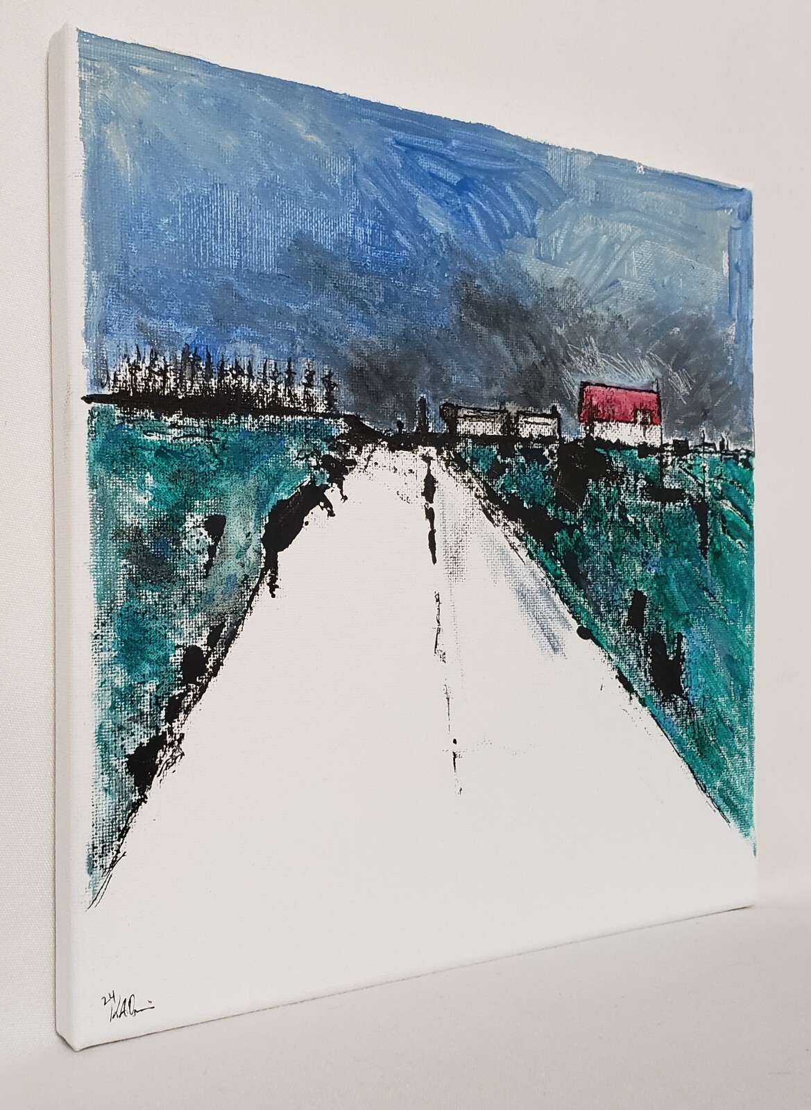 No.631 Original Abstract Modern Minimal Landscape Painting By K.A.Davis