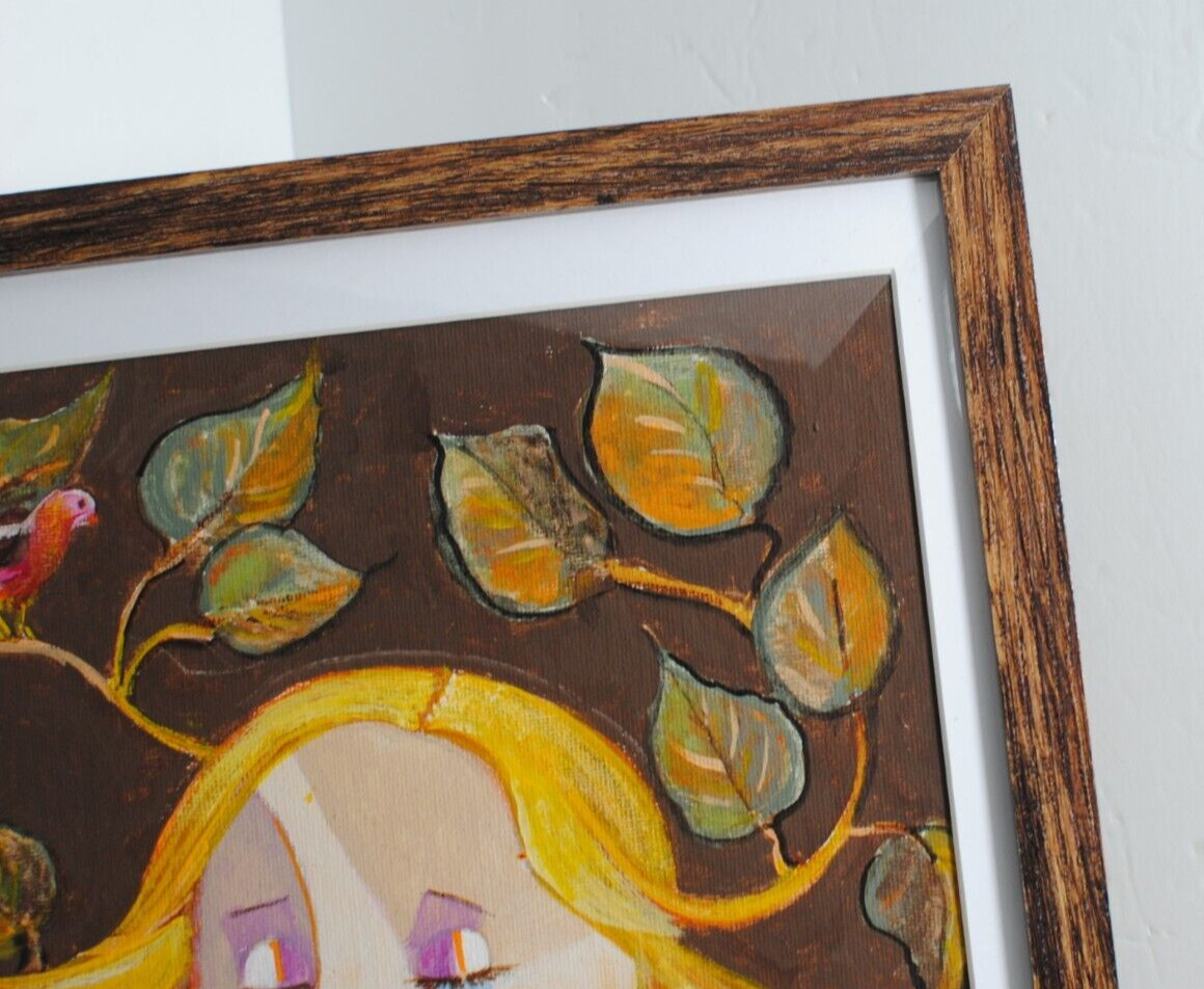 TWEETING THOUGHTS Picasso Cubism Acrylic by Artist Leean Swanson 13 x 17 in»