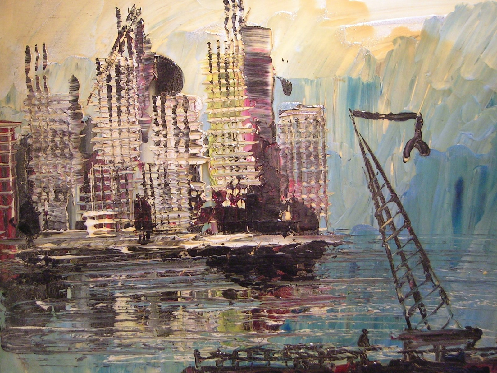 Morris Katz Original Painting 17×21 Signed Art 1993