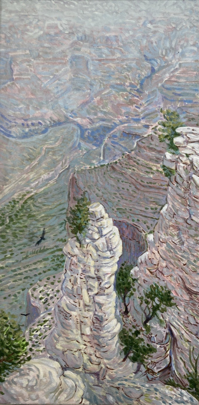 Vintage Original Oil Painting Western Landscape Grand Canyon Signed Shonto Begay